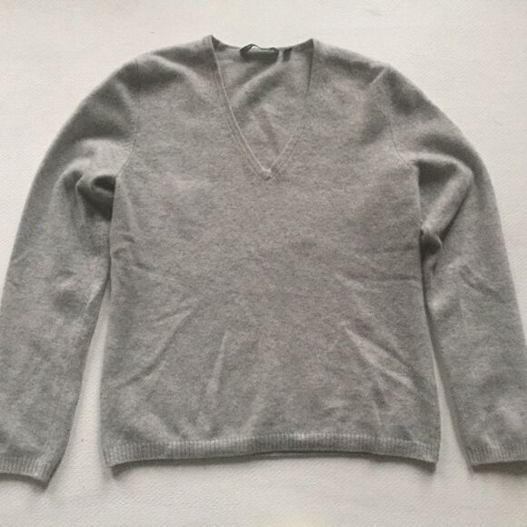 Fabiani Sweater Cashmere Pullover Gray Long Sleeve - Picture 1 of 6